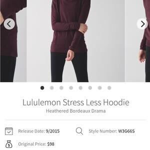 Lululemon Stress Less Hoodie Burgundy